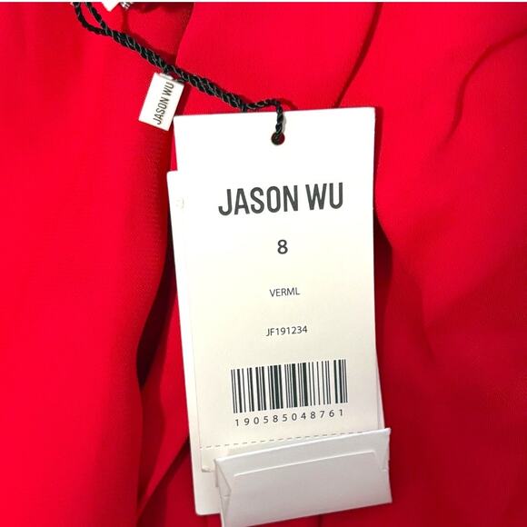 NWT Jason Wu Tie Neck Red Dress - As Seen on The View - Size 8 Midi Length - Picture 4 of 16